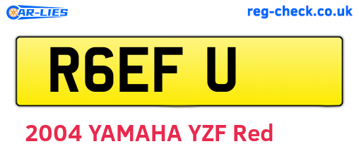 R6EFU are the vehicle registration plates.