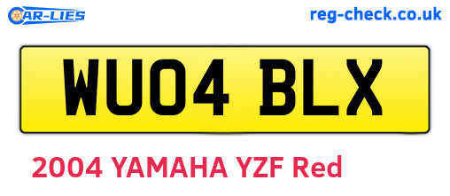 WU04BLX are the vehicle registration plates.