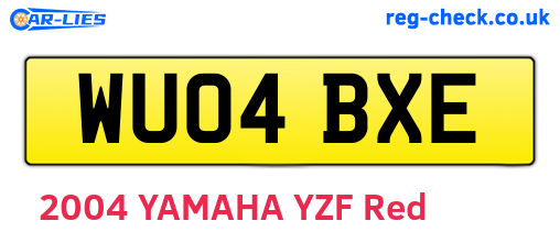 WU04BXE are the vehicle registration plates.