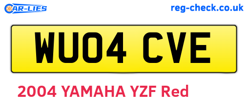 WU04CVE are the vehicle registration plates.