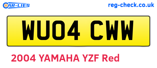 WU04CWW are the vehicle registration plates.