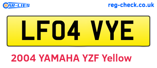 LF04VYE are the vehicle registration plates.