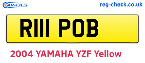 R111POB are the vehicle registration plates.