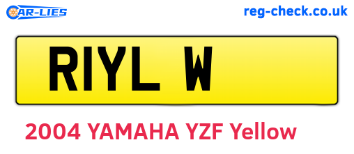 R1YLW are the vehicle registration plates.