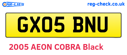 GX05BNU are the vehicle registration plates.