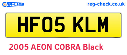 HF05KLM are the vehicle registration plates.