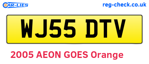 WJ55DTV are the vehicle registration plates.