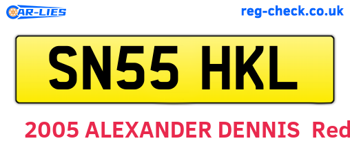 SN55HKL are the vehicle registration plates.