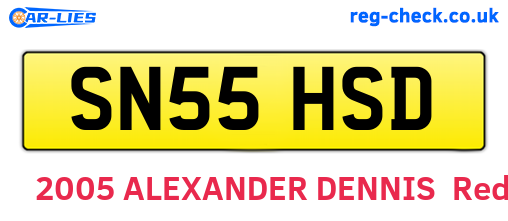 SN55HSD are the vehicle registration plates.
