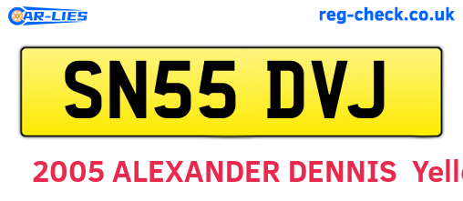 SN55DVJ are the vehicle registration plates.