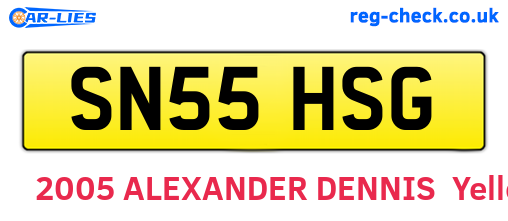 SN55HSG are the vehicle registration plates.