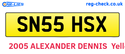 SN55HSX are the vehicle registration plates.