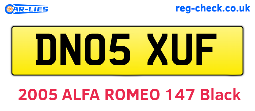 DN05XUF are the vehicle registration plates.