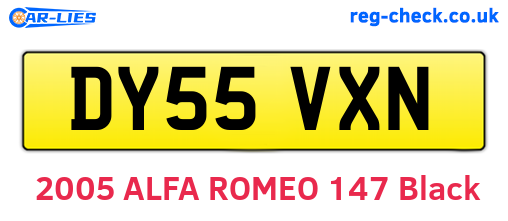 DY55VXN are the vehicle registration plates.