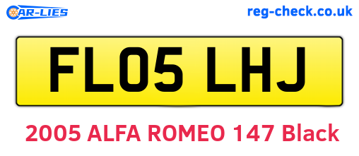 FL05LHJ are the vehicle registration plates.