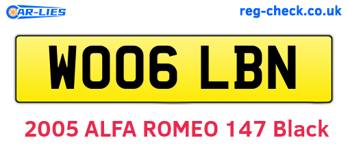 WO06LBN are the vehicle registration plates.