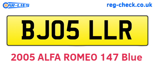 BJ05LLR are the vehicle registration plates.