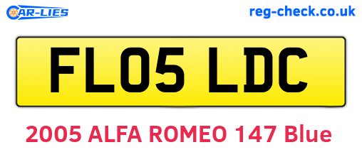 FL05LDC are the vehicle registration plates.