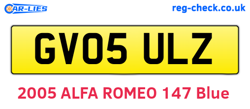GV05ULZ are the vehicle registration plates.