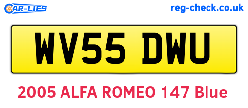 WV55DWU are the vehicle registration plates.