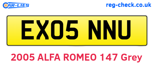 EX05NNU are the vehicle registration plates.
