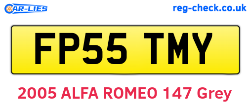 FP55TMY are the vehicle registration plates.