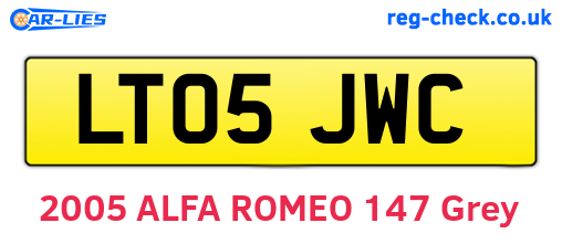 LT05JWC are the vehicle registration plates.