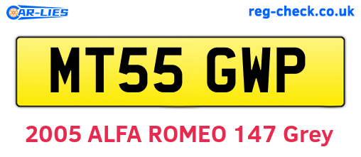 MT55GWP are the vehicle registration plates.