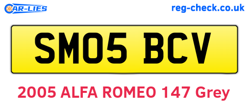 SM05BCV are the vehicle registration plates.