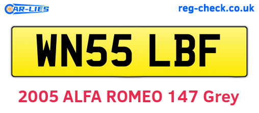 WN55LBF are the vehicle registration plates.