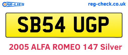 SB54UGP are the vehicle registration plates.