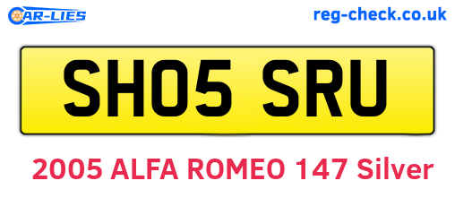 SH05SRU are the vehicle registration plates.