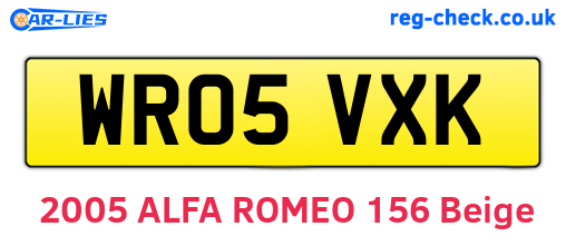 WR05VXK are the vehicle registration plates.