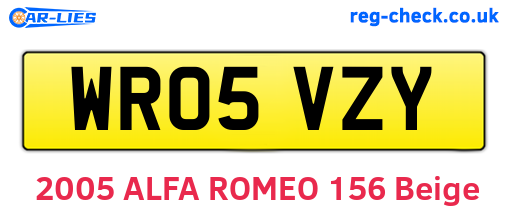 WR05VZY are the vehicle registration plates.