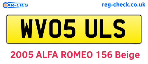 WV05ULS are the vehicle registration plates.