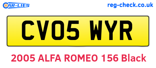 CV05WYR are the vehicle registration plates.