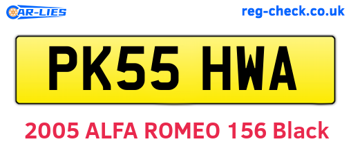 PK55HWA are the vehicle registration plates.