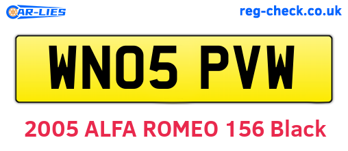 WN05PVW are the vehicle registration plates.