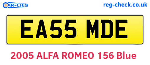 EA55MDE are the vehicle registration plates.