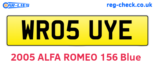 WR05UYE are the vehicle registration plates.