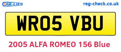 WR05VBU are the vehicle registration plates.