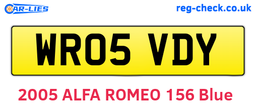 WR05VDY are the vehicle registration plates.