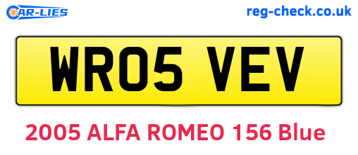WR05VEV are the vehicle registration plates.