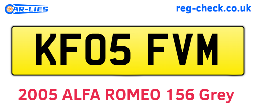 KF05FVM are the vehicle registration plates.