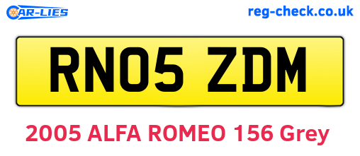 RN05ZDM are the vehicle registration plates.