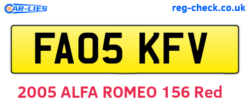 FA05KFV are the vehicle registration plates.