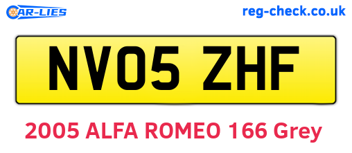 NV05ZHF are the vehicle registration plates.