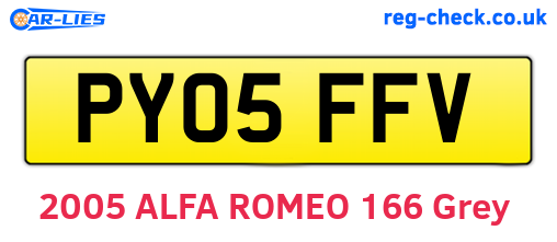 PY05FFV are the vehicle registration plates.