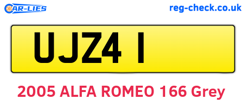 UJZ41 are the vehicle registration plates.