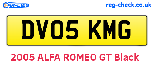 DV05KMG are the vehicle registration plates.